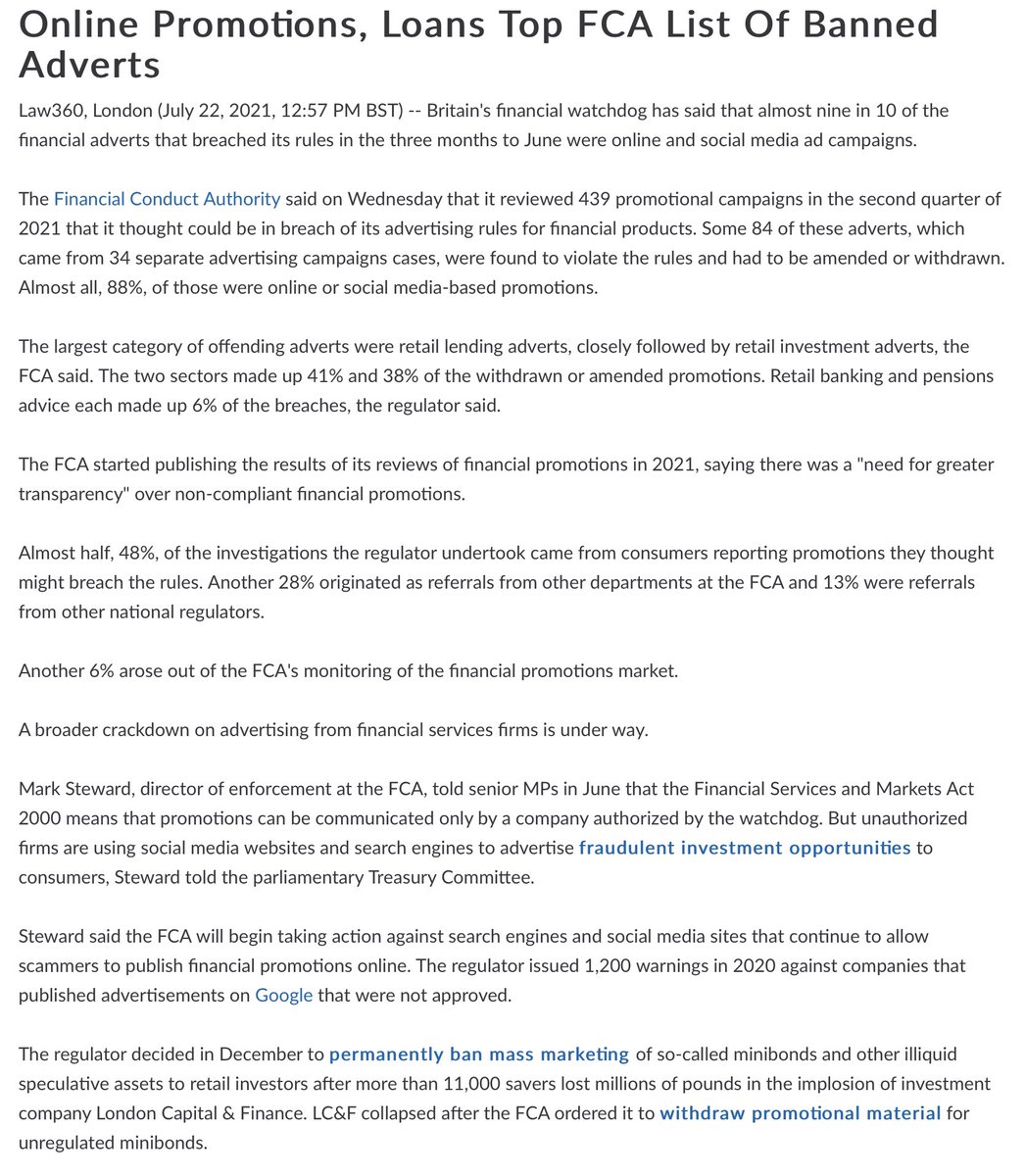 ianbeckett's tweet photo. Retail lending tops @theFCA’s List of banned #Ads, #Scroogle, #Instascam & #Fleecebook continue to pocket the scheisters filthy lucre from ads for unlawful promotions. @theFCA’s impotence & pitiful (non existent) punishments motivate scheisters to do it .. do it & do it again. https://t.co/9L01Y5MCkv