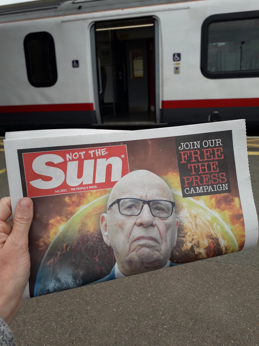 For one day only #NotTheSun has been available up and down the country at train stations. All the features you'd expect from The Sun, but much more of the truth about #climatebreakdown and tips for living, eating, travelling and holidaying more greenly. 

#extinctionorrebellion