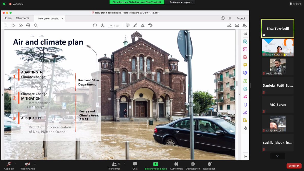 pegandara's tweet photo. Elisa Torricelli from #comunemilano now showcasing best practices on urban resilience and citizens enagement. Forum on #greenspaces, #sustainability and #urbandevelopment. Follow live: https://t.co/PCx5f2Lj6r. #iurcaa, a project of #EU_FPI, #EUInTheWorld,#eu_commission. https://t.co/0fQCSxkJLX