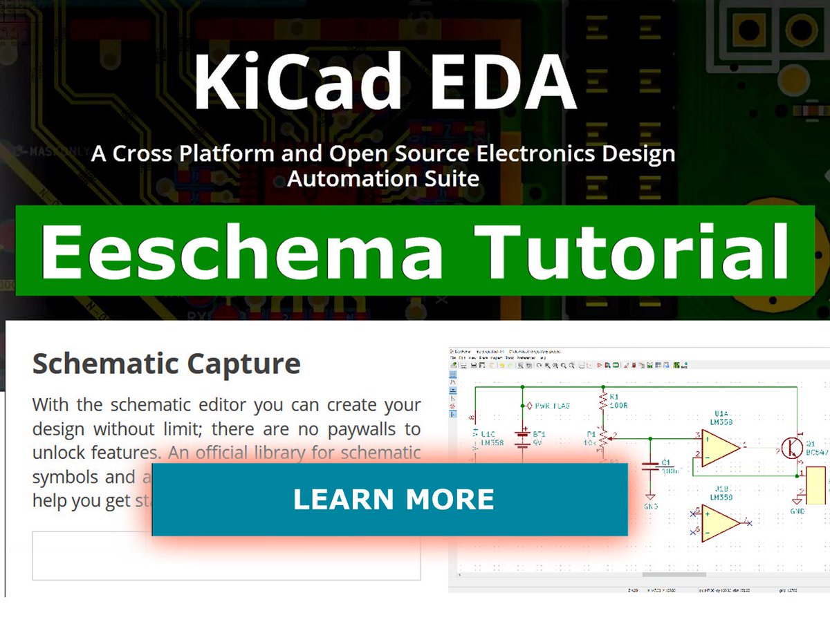 Elektor's tweet photo. 👉 Getting Started with KiCad EDA - Eeschema Schematic Capture! 👈
Learn how to get started with #KiCad EDA and draw your first #schematic. It will take you all the way, from symbol creation up to the netlist.
#KiCadEDA #Eeschema
https://t.co/5S2OajHHAm https://t.co/xrz0rws1Gp