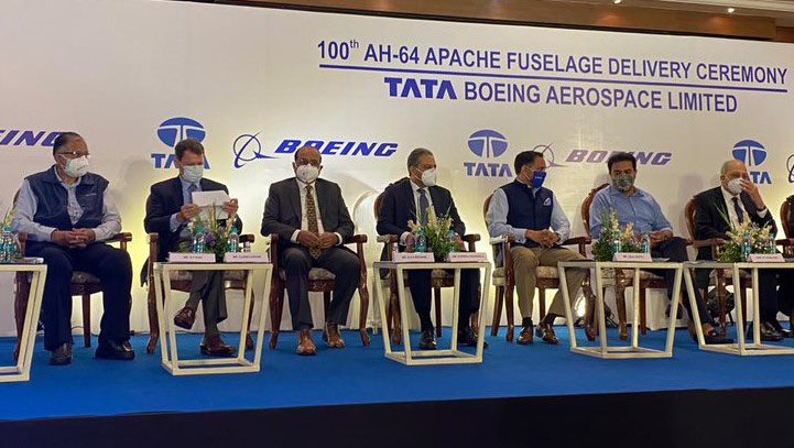 Excited to be a part of Tata-Boeing’s 100th AH64 Apache Fuselage Dispatch Ceremony in #Hyderabad - a fine example of how our two nations collaborate on #defense and trade. #USIndiaTrade @Boeing_In