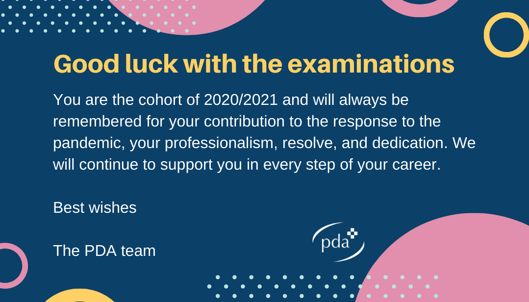 the_pda's tweet photo. For those due to sit their examinations over the next few days, the team at the PDA would like to wish you the best of luck! We will continue to support you in every step of your career.⠀
⠀
#GoodLuck #PDAtrainee https://t.co/scIVVTvj6l