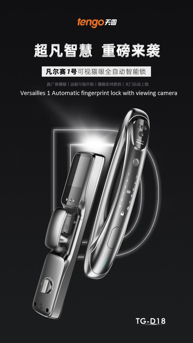 ShellyC69430640's tweet image. Superior Intelligence security upgrade
Tengo new listing TG-D18 Versailles I automatic fingerprint lock, remote viewing, intelligent snapshot

tengolock.com
#tengosmartlock #smartlock #fingerprintsmartlock #fingerprintlocks #FingerprintDoorLock