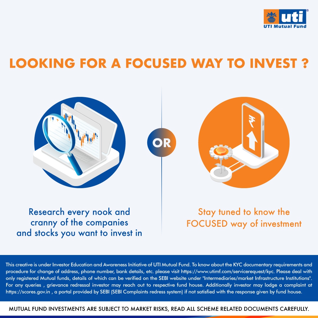 utimutualfund's tweet photo. Researching before investing is necessary but getting it done by the experts is crucial. Click on the link https://t.co/NdNDUpJD2V to know more.

#UTIMutualFund #FocusedEquityFund #UTIMF #StayFocused #Investment #ValueInvesting #MutualFundsSahiHai #InvestDigitally #BreakTheChain https://t.co/DQFUh1UqYd