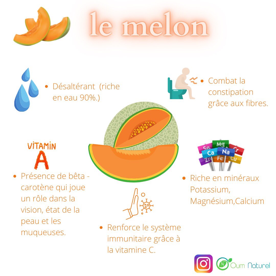 OumNaturel's tweet photo. Le melon, c'est de saison !

Saviez-vous qu’il existe plus de 70 variétés de melons. Malgré son parfum sucré, le melon n’est pas un fruit mais un légume. En effet, il appartient à la famille des cucurbitacées, comme la courgette, le potiron, ou la pastèque. https://t.co/1xfdFbo9Wz