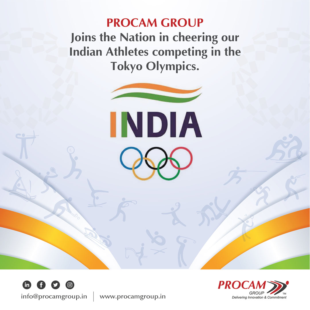 procamgroupin's tweet photo. Let’s cheer the Nation and the athletes representing our Nation! 
Let’s wish them a Safe and Healthy Competition! 

#Cheer4India #olympics #procamgroup #procam #india #indianolympics #tokyo #tokyoolympics #athlete #athletics #sports #olympicgames #procamlogistics #procamworldwide https://t.co/V83Zy6ZCtG