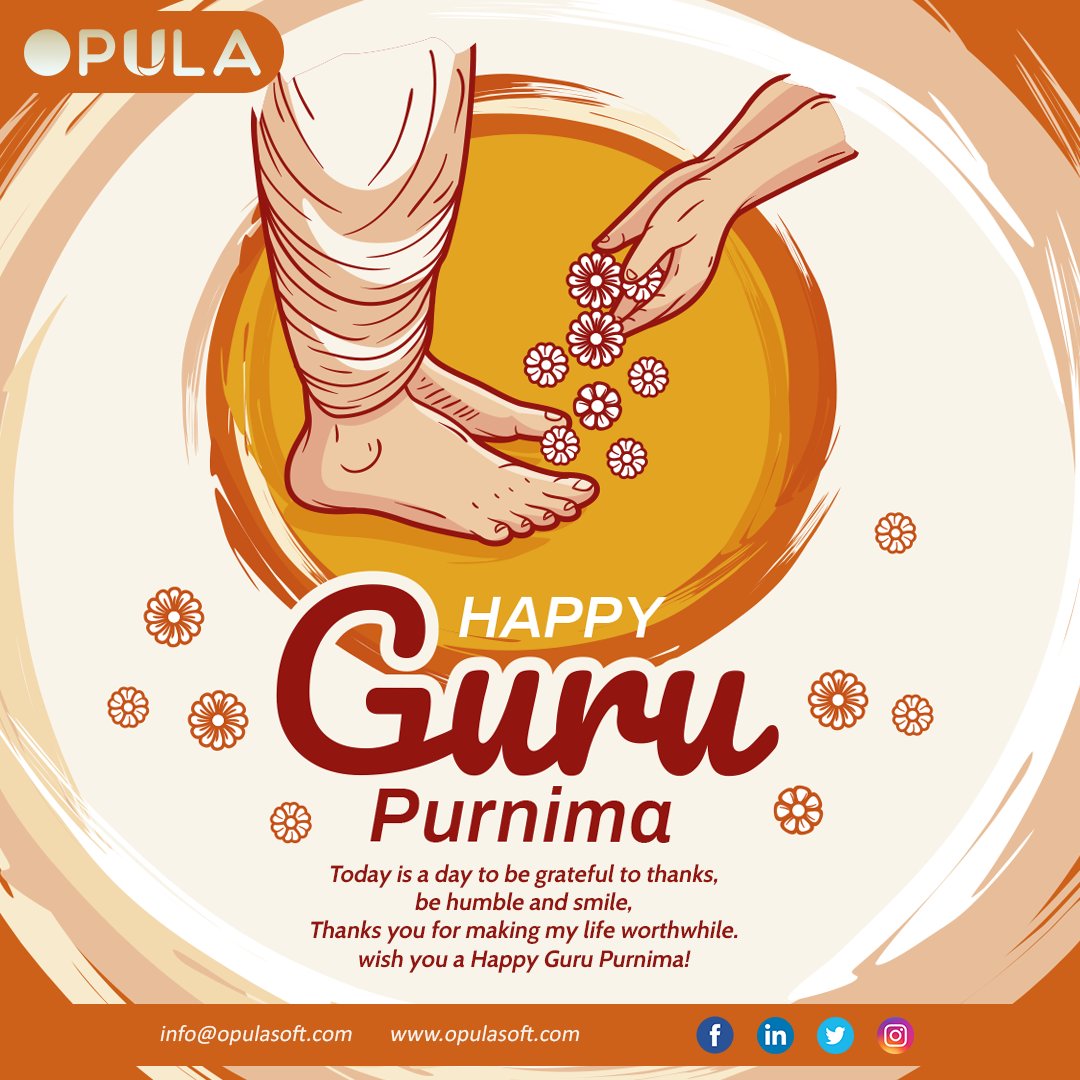 SoftwareOpula's tweet image. May with the grace of Guru be upon you and your family. May with the blessings of Guru you realize your strengths and achieve all your goals. Happy and blessed Guru Purnima!

#happygurupurnima #gurupurnima #guru #guruji #india #blessings #hinduism #gurujiblessings #opulasoft