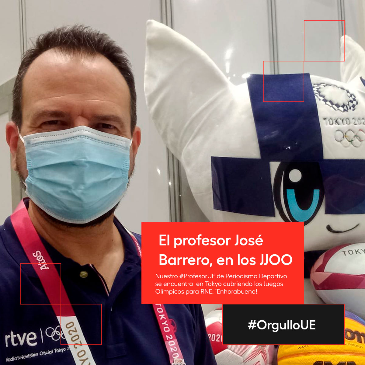 🥇 El #ProfesorUE de Periodismo Deportivo <a href="/pepebarrero/">José Barrero</a> está en los @JuegosOlimpicos con <a href="/rne/">Radio Nacional</a> para contarnos todas las noticias que lleguen desde <a href="/Tokyo2020es/">#Tokio2020 en Español</a> 

¡Enhorabuena! #OrgulloUE
¡Y suerte a todos los deportistas españoles! <a href="/COE_es/">Comité Olímpico Español</a>