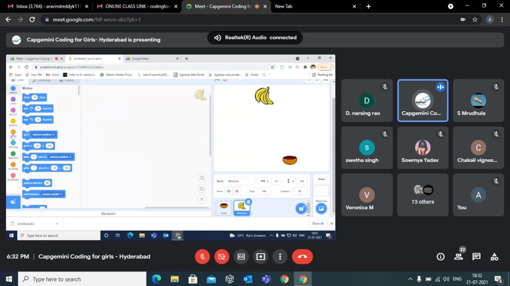 SRFFoundation's tweet image. With #Coding taking over the world, we have been conducting online classes on C programming and scratch program using pictoblox application under @CapgeminiIndia #CodingforGirls Program in #Hyderabad (#Telangana)
#GirlChildEducation 
#WomenEmpowerment
#FutureSkills