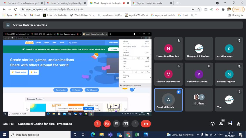 SRFFoundation's tweet image. With #Coding taking over the world, we have been conducting online classes on C programming and scratch program using pictoblox application under @CapgeminiIndia #CodingforGirls Program in #Hyderabad (#Telangana)
#GirlChildEducation 
#WomenEmpowerment
#FutureSkills