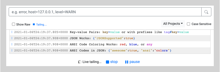 WrbleWrble's tweet photo. As requested, we've added the ability to live-tail any search. This #feature is available across the board on all pricing plans.

It works in place, the results are in oldest-at-the-top order (to prevent confusion), and live results are added to the bottom as they come in.
#JSON https://t.co/VhYriYlXxW