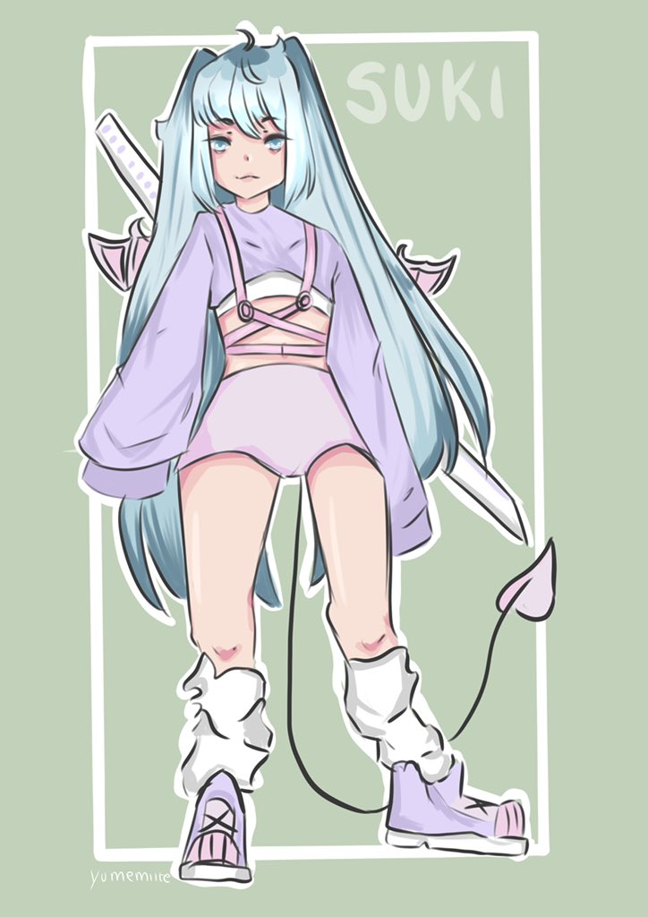 Yumemiitee's tweet photo. @RWolf06 I do! Her name is suki and she's part demon,  her backpack is demon wings ahh https://t.co/TfGIVhufrK