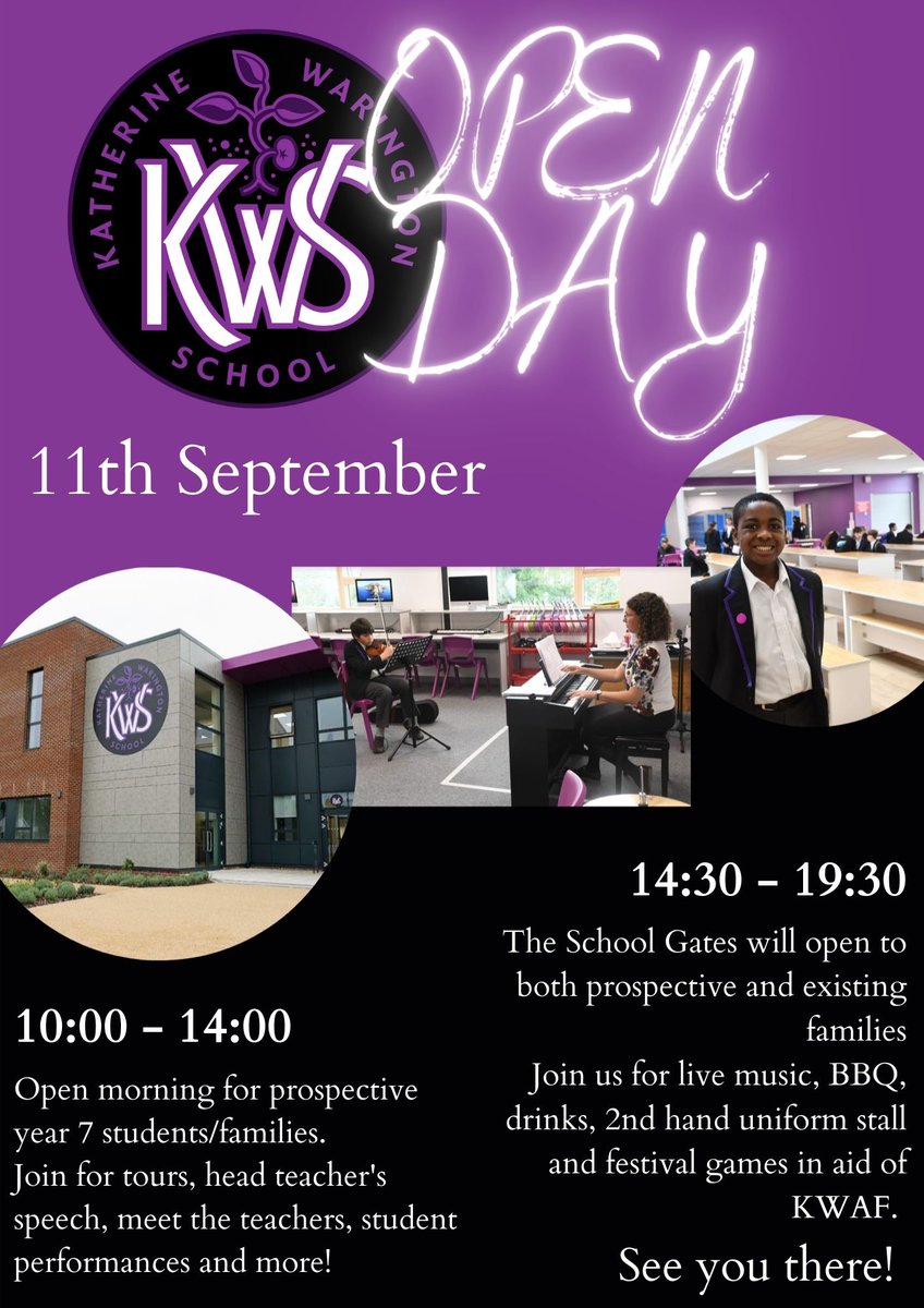 KWSHarpenden's tweet photo. Join us for our open day on Saturday 11th September! 

#Education #OpenDay #September2022 #KWAF #Year7 #KWSchoolHarpenden #HarpendenSchool https://t.co/zYAtFJNwUM