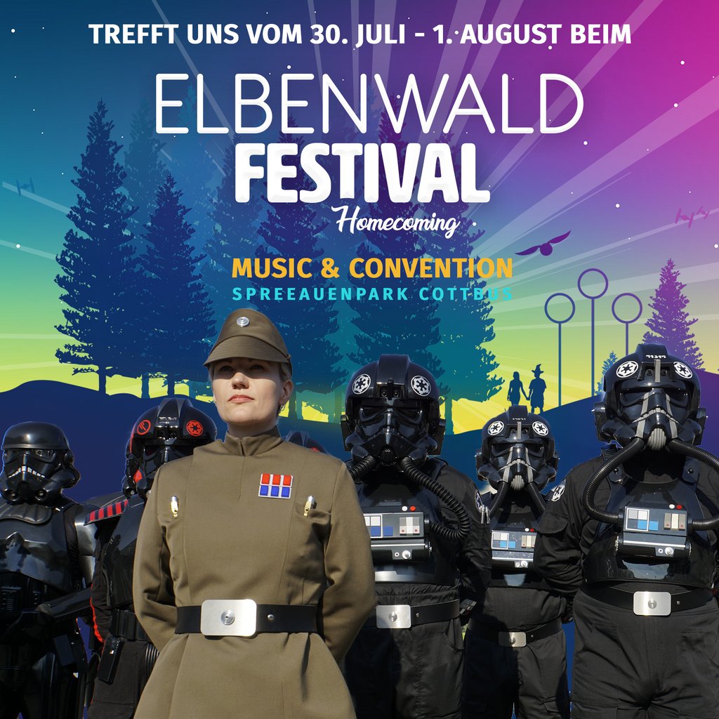 Vom 30. Juli bis zum 1. August: Ihr und wir beim Elbenwald-Festival 2021 in Cottbus. Wir beantworten eure Fragen und stehen für Fotos bereit! Wir freuen uns auf euch!
#StarWars #501stGermanGarrison #GermanGarrison #ElbenwaldFestival #FestivalSommer #FestivalLiebe #Festival2021