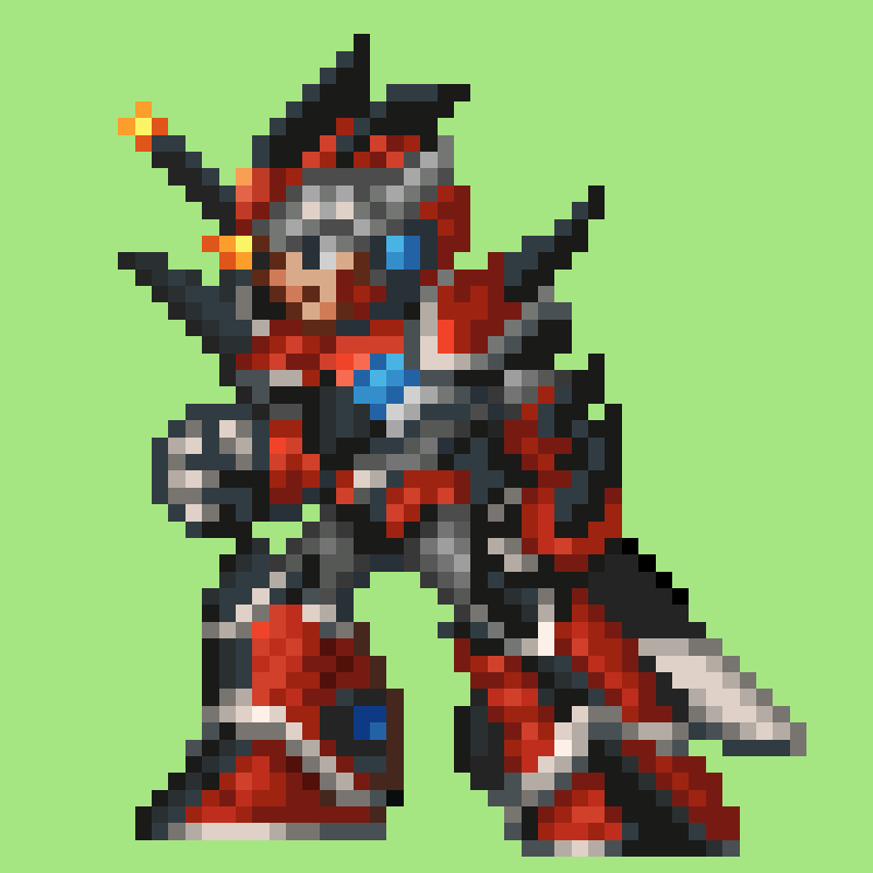 PSドット風にXレウスアーマー描きました！ #ロックマンXDiVE