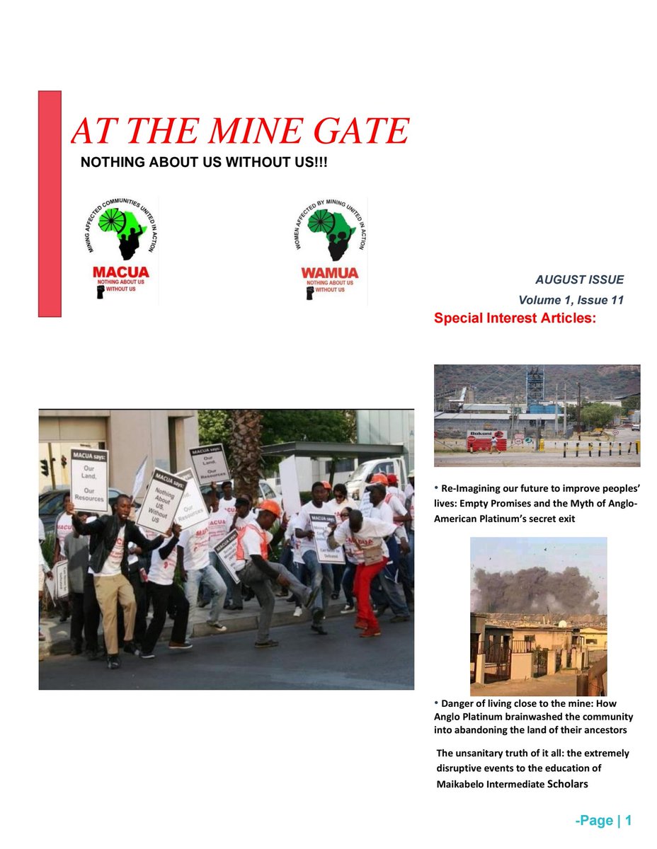 macua_sa's tweet photo. Welcome to the first issue of our newsletter. Our goal in producing the newsletter is to keep our constituencies informed and involved and also tell our own stories. @londonmining @open4justice @CALS_ZA @350 @Sifiso_sponts 
https://t.co/SyYX7tOUog https://t.co/tvXEJhY9cN