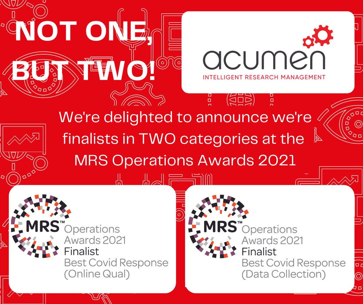 It's such an honour to be recognised by <a href="/TweetMRS/">MRS</a> with two award nominations for the 2021 MRS Operations Awards. We'll certainly be celebrating this weekend!