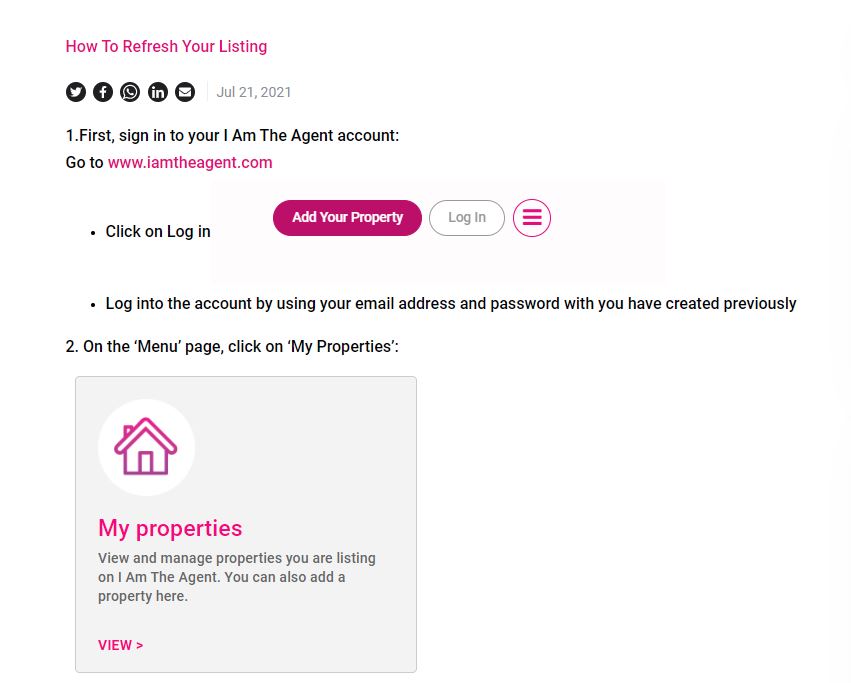 iamtheagent1's tweet photo. How To Refresh Your Listing

Here's some handy tips on how to refresh your listing on I Am The Agent.
https://t.co/W6Ku8EpxDl

#iamtheagent#proptech#onlineestateagent https://t.co/soI4w7eTMo