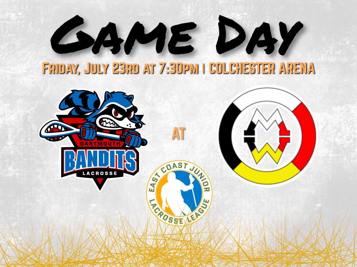 Game Day in Truro as the Dartmouth Bandits visit the Mi'kmaq Warriors. The <a href="/JrABandits/">JrBandits</a> are looking to take over sole possession of 1st place with a win.

Reminder that tickets are not available at the door and must be arranged in advance thru each team. #ECJLL2021season #gameday