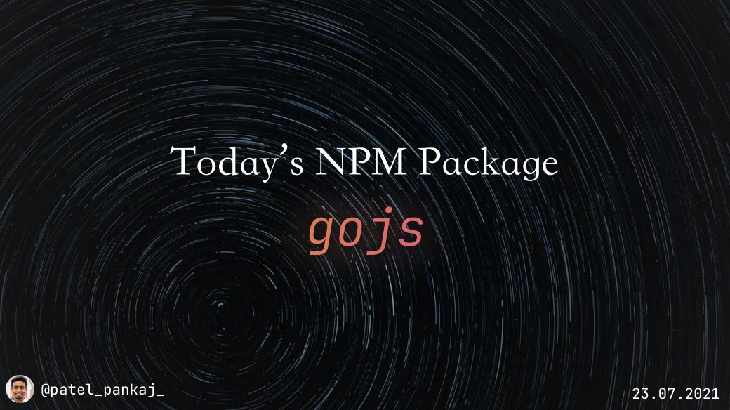 heypankaj_'s tweet image. 📦 Package of the Day

gojs
npmjs.com/package/gojs

GoJS is a JavaScript &amp;amp; TypeScript library for creating and manipulating diagrams, charts, and graphs.

#javascript #nodejs #npmPackageOfTheDay #100DaysOfCode