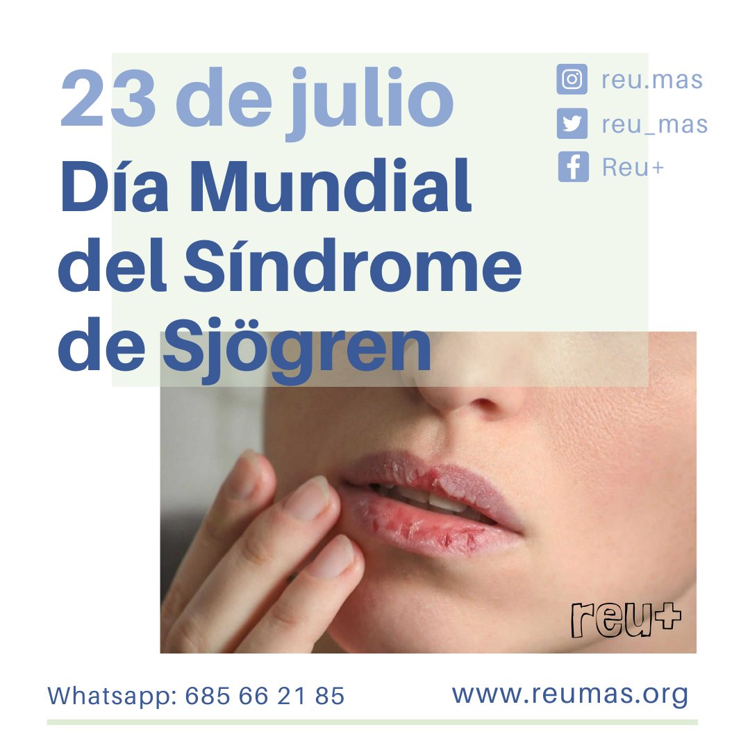 🔵Hoy es el Día Mundial del Síndrome de #Sjögren y desde Reu+ nos sumamos a la celebración para visibilizar esta enfermedad, con 9 recomendaciones para las personas que conviven con ella:
reumas.org/es/actualidad/…