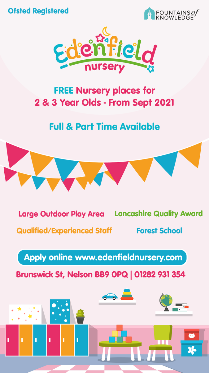EdenNursery's tweet photo. Apply now for FREE places in September 2021! #childcare #nursery https://t.co/5Lxx7c35Ko