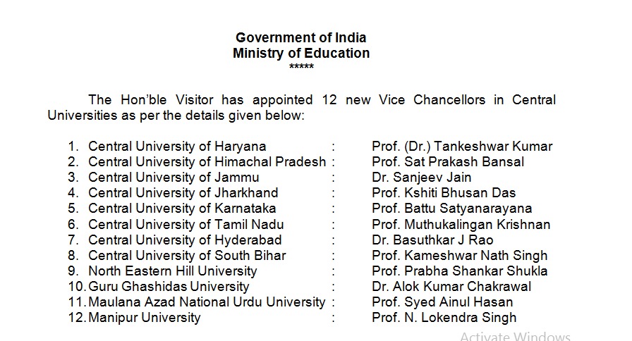 President of India Shri Ram Nath Kovind approves the  appointment of Vice Chancellors of 12 Central Universities.

#CentralUniversity #ViceChancellors  #RamNathKovind