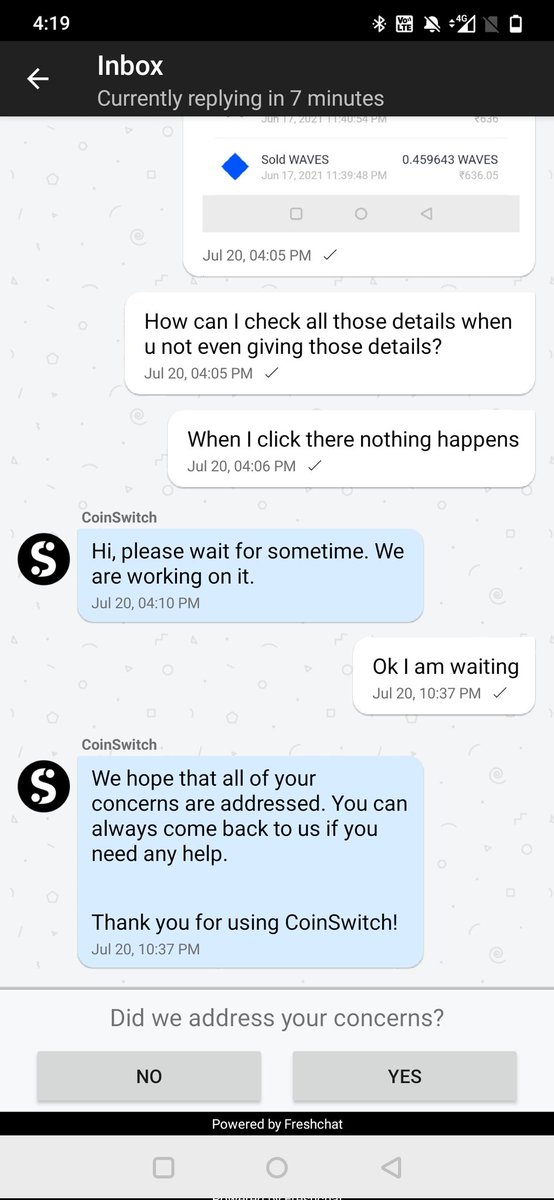 InvestorApt's tweet photo. @CSKSupport @CoinSwitchKuber just look the standard of your service. Bunch of thieves stealing money of customers and in reply they say this https://t.co/L6LRRVN0AV