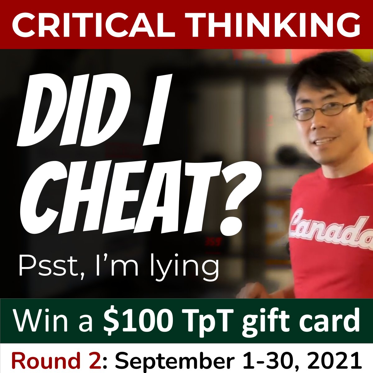 educircles_org's tweet photo. Hey #teachers, check out this free #criticalthinking challenge for your students. 🤔 Did I cheat? Maybe... Am I lying? Absolutely... Can your students figure out the lie... Let's find out! 

Oh, I'm also trying to give away $500 in #tpt gift cards. 

https://t.co/kLxMw6d00n https://t.co/7uLApfV3O5