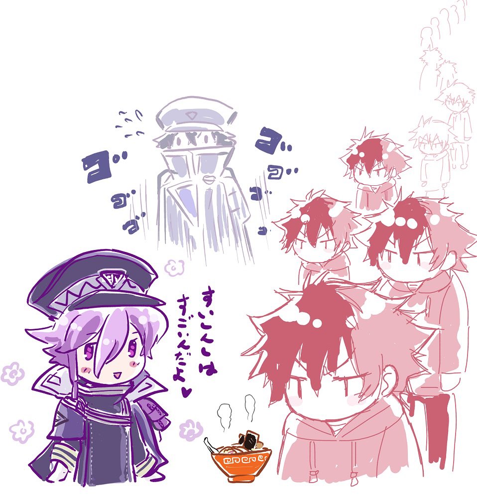 其の壱はコチラ。
初めて使う絵チャアプリだったので練習的に描いてたら謎シチュにw
赤い方→げつやさん
紫の方→鼬家
水心子描き終わるまで肥前くん増やし続けるね♪って言われながら描いてたら行列できてたw