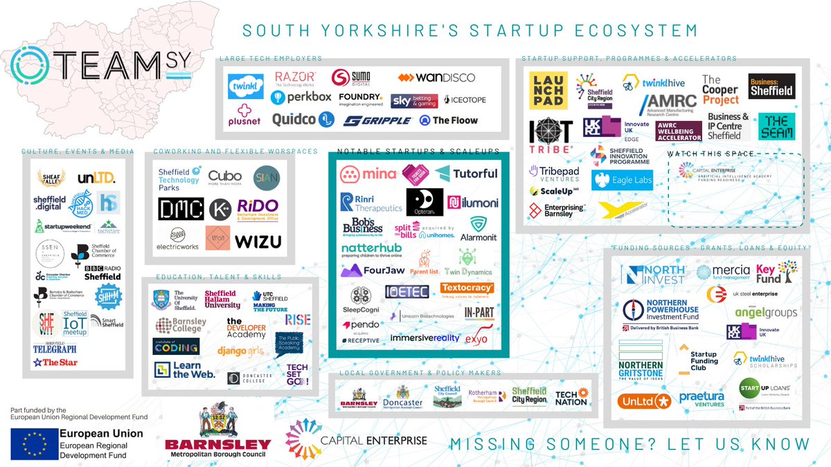 Welcome to TEAM SY!

We're here to connect and grow the tech ecosystem across South Yorkshire.

If you’re an entrepreneur at any stage and you’re wondering what’s available in the region to support the launch or growth of your business, we can help. 

capitalenterprise.org/ecosystem-deve…