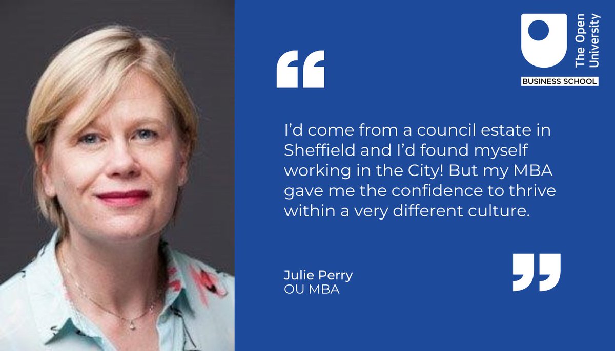OUBSchool's tweet photo. Julie always had a passion for lifelong learning, so she didn’t think twice when her work offered to fund her #OU_MBA

Here's her story:

https://t.co/ZOtwDY3Cm1 https://t.co/uS6UhUZHFm