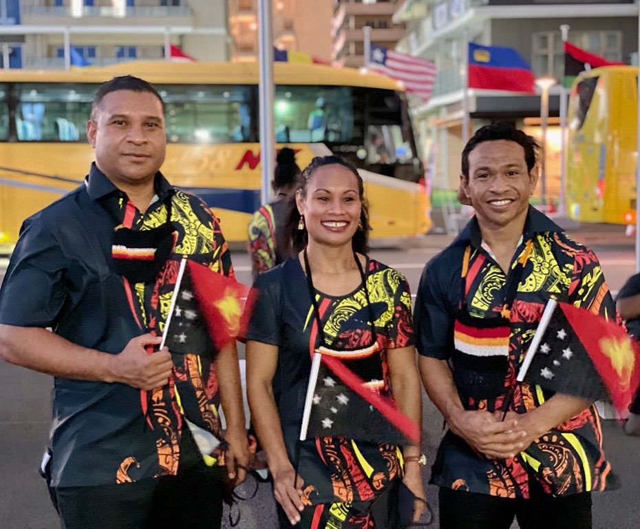 So proud of Dika Toua & Morea Baru on being selected as the Flag Bearers for Papua New Guinea.” #japan #tokyoolympics2021 #openingceremony #teampng #flagbearers #weightlifters #mksports #mkproud