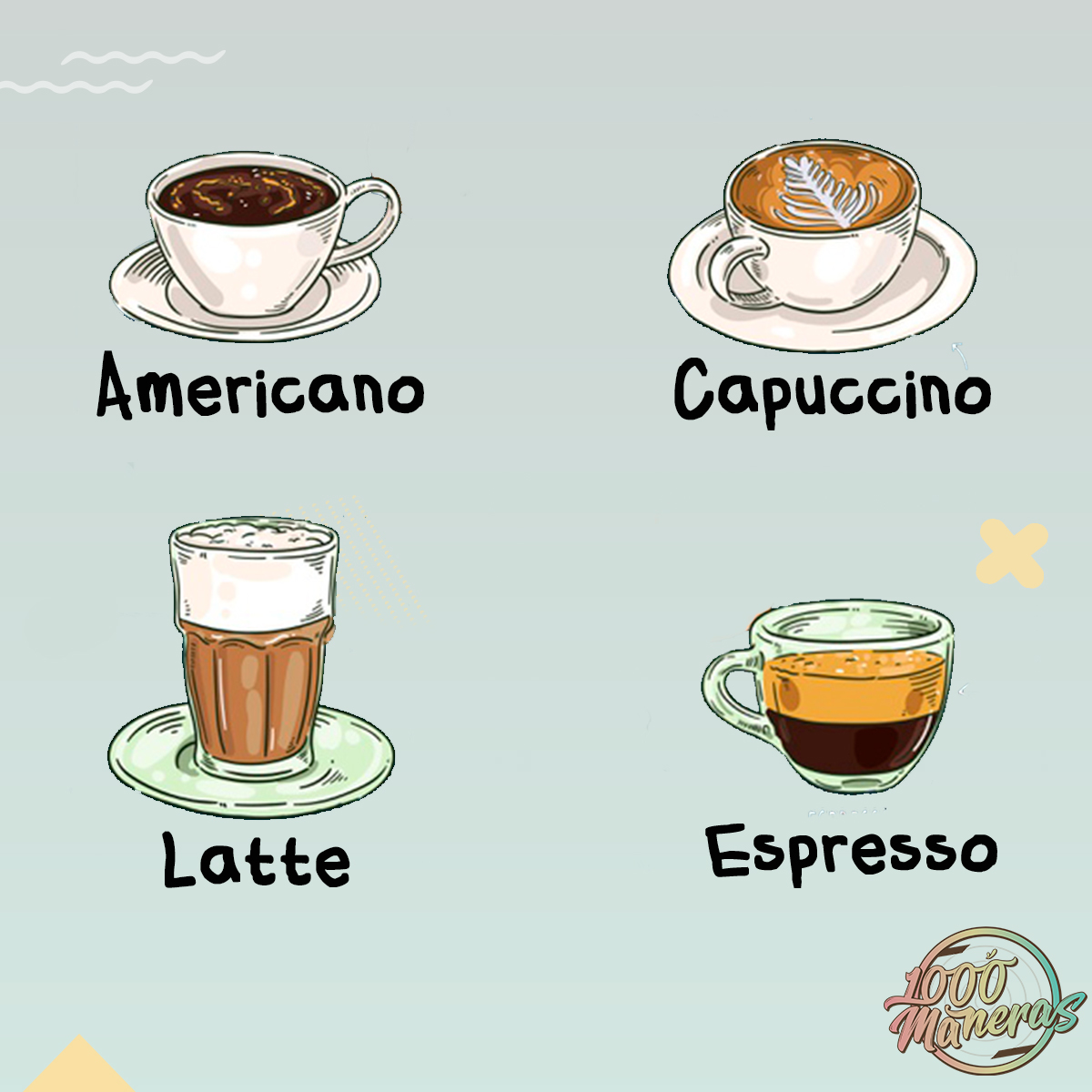 👉Acaba la semana escogiendo el café que más se adapta a tus gustos:

☕Café espresso
☕Café americano
☕Café latte
☕Café capuccino

¡Tú eliges la forma de disfrutar del café!

#1000maneras #latte #capuccino #americano #Coffee