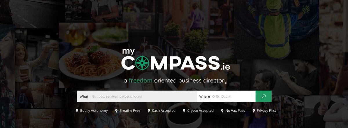 myCompassEire's tweet image. If you are a business owner in &amp;amp; will not be part of implementing a 2-tier society by enforcing a #VaccinePassport and discriminatory mask mandates, let the people know by listing your business at mycompass.ie - the freedom oriented business directory.
