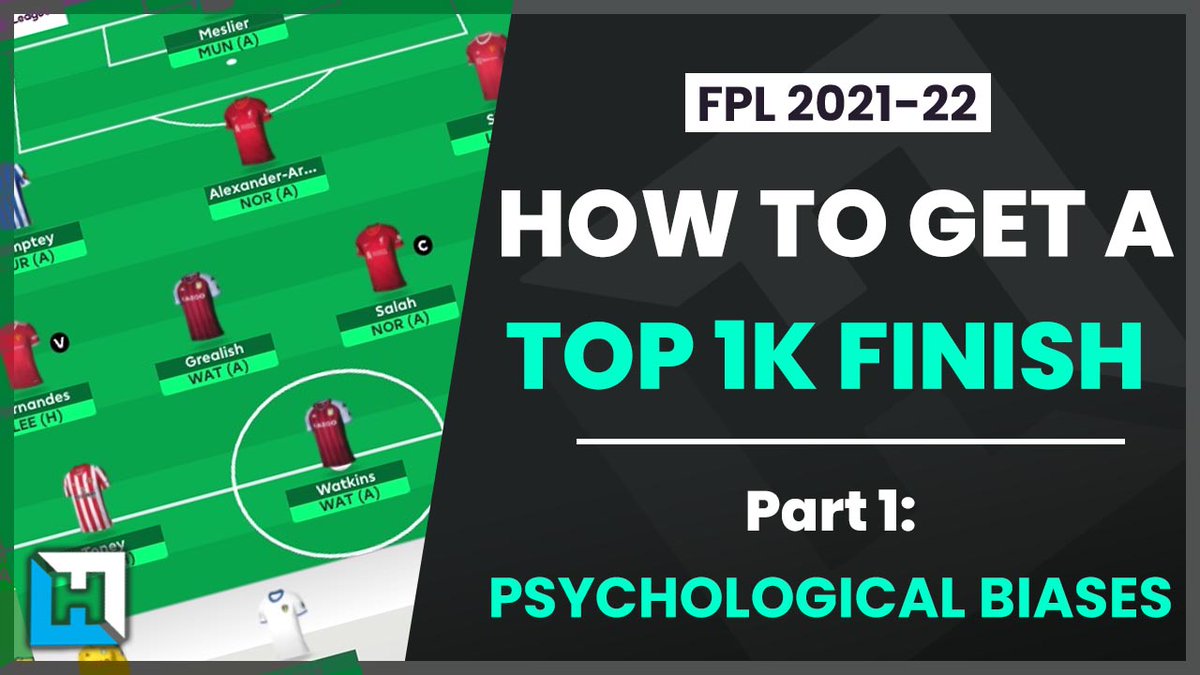 Starting a new #FPL mini-series on how to get a good rank

Part 1 is on psychological biases to avoid

RTs appreciated 👍

👉 youtu.be/vrxyr7fwDOk