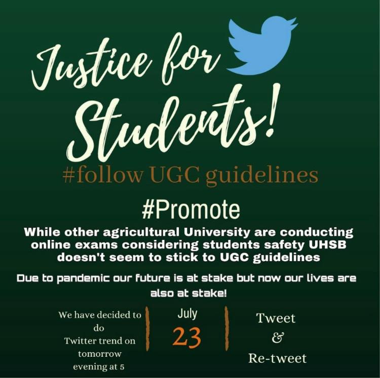 RahulPR58909645's tweet photo. cancel the even sem exams and follow the ugc guide line
#cancelhortiugexams 
#promoteuhsbstudents
@BSYBJP @drashwath  @CMofKarnataka @icarindia @ugc_india @bcpatilkourava @UHSBagalkot @RShankar_RNR 
@ABVPKarnataka @SfiKarnataka @EduMinOfIndia https://t.co/I0AU3E3ntf