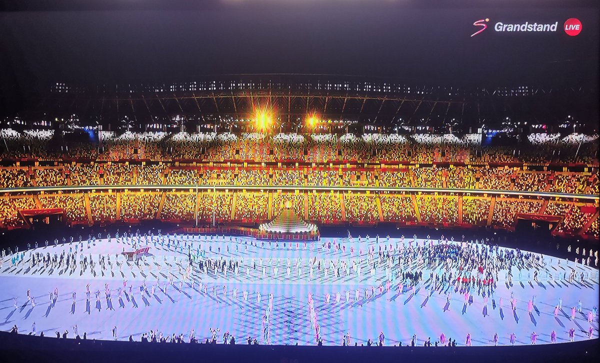 ubctvuganda's tweet photo. HAPPENING NOW: Team Uganda at the Olympics during the official opening ceremony currently underway in Japan. #UGA #Olympics #UBCUpdates https://t.co/5I3rzNE3Zs
