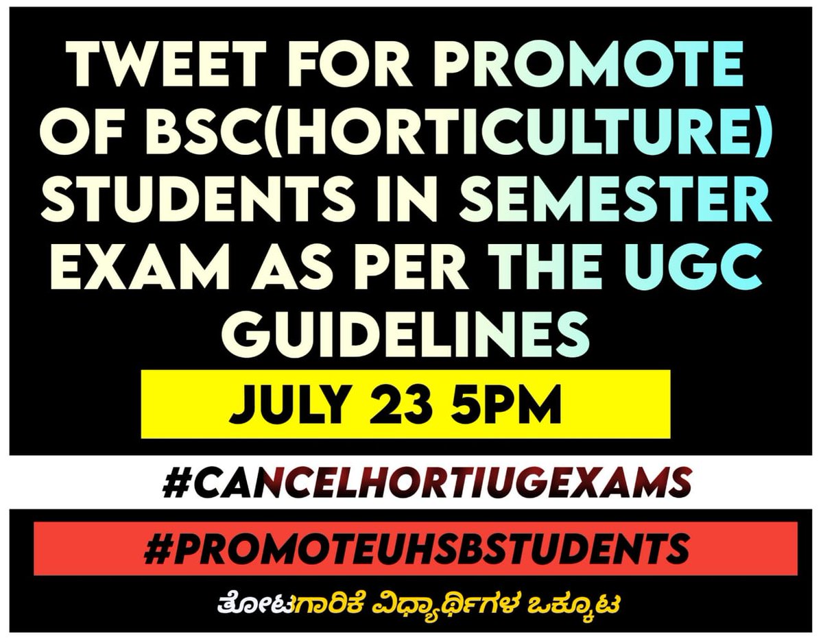 uhs19ug4508's tweet photo. #cancelhortiugexams 
#promoteuhsbstudents 
We the students of UHS asking for justice
@BSYBJP @drashwathcn  @icarindia  @ugc_india  @bcpatilkourava   @RShankar_RNR
@ABVPKarnataka  @EduMinOfIndia https://t.co/8LD4rCFWzl
