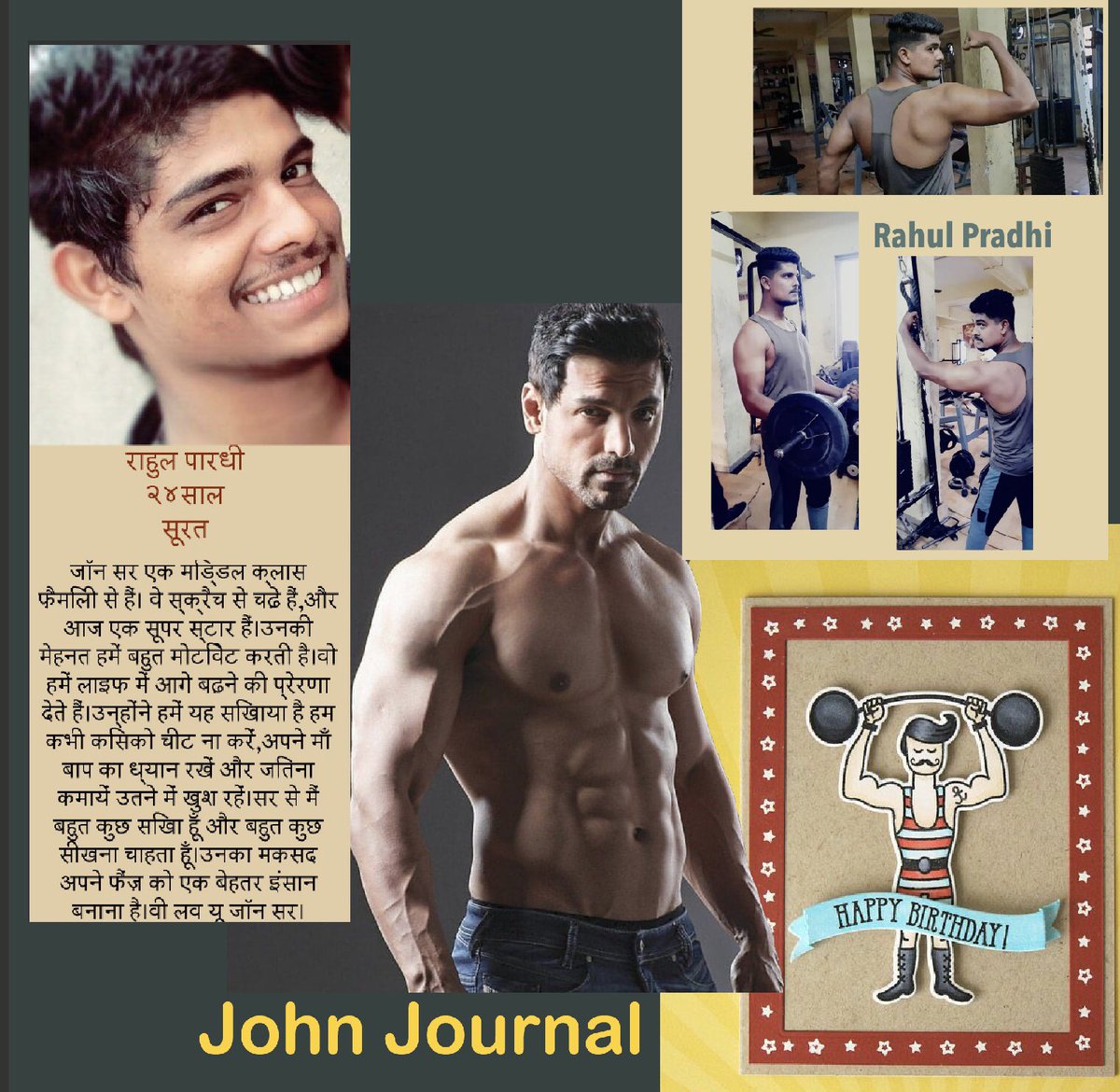 KritiKumar24's tweet photo. May all the happiness of today be with you forever..
@RahulPa17776073 
May this day give you lot of smiles and all the blessings that life can unfold..
May you get the world’s best..i,e. @TheJohnAbraham !
Happy Birthday!

#birthdayboy #crazyfan #Jafcianboy #johnlover #JohnJournal https://t.co/x3xyaRw7ms