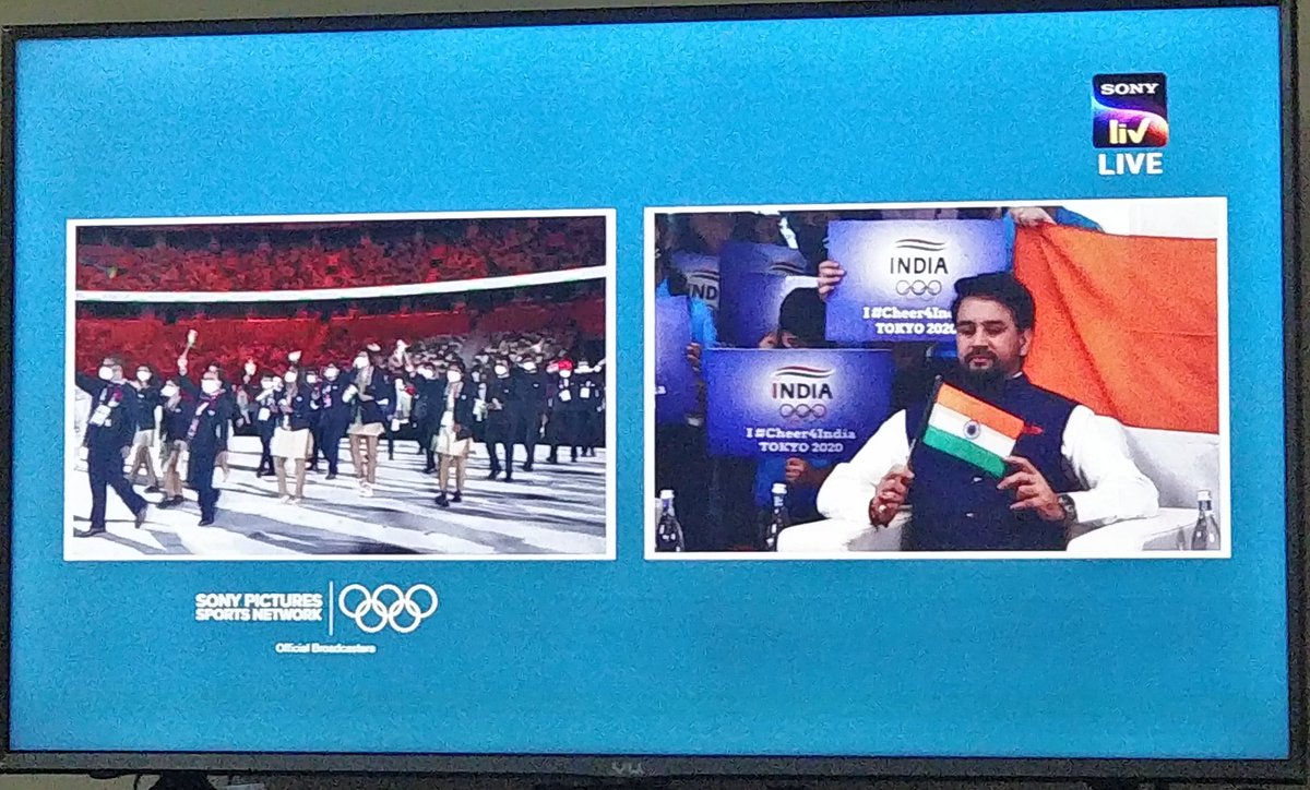 Shame on <a href="/SonyLIV/">Sony LIV</a> for not showing the full Indian Contingent at <a href="/Olympics/">The Olympic Games</a> and choose to show Indian politician cheering in India!! 🤦🏻‍♂️