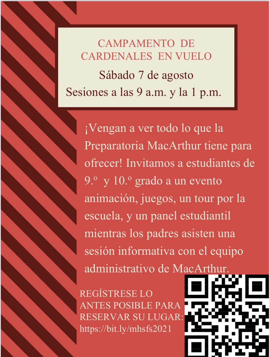 howertonj0sh's tweet photo. We are excited about getting our @MacArthurCards students back on campus! Soaring Cardinal Camp for all 9th and 10th graders is August 7th! @IrvingISD #WeRiseTogether #MyIrvingISD https://t.co/i9tApCNIaz