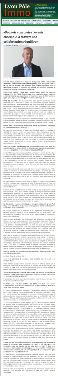 Le nouveau Président de la FNAIM, Entreprises, Loïc de Villard,  interviewé par <a href="/lyonpoleimmo/">Lyon Pôle Immo</a>, s'exprime sur les objectifs de son mandat et la situation du marché des bureaux lyonnais et l’impact de la crise sanitaire sur ce dernier.
#fnaim69 #LyonPoleImmo #Fnaimentreprises