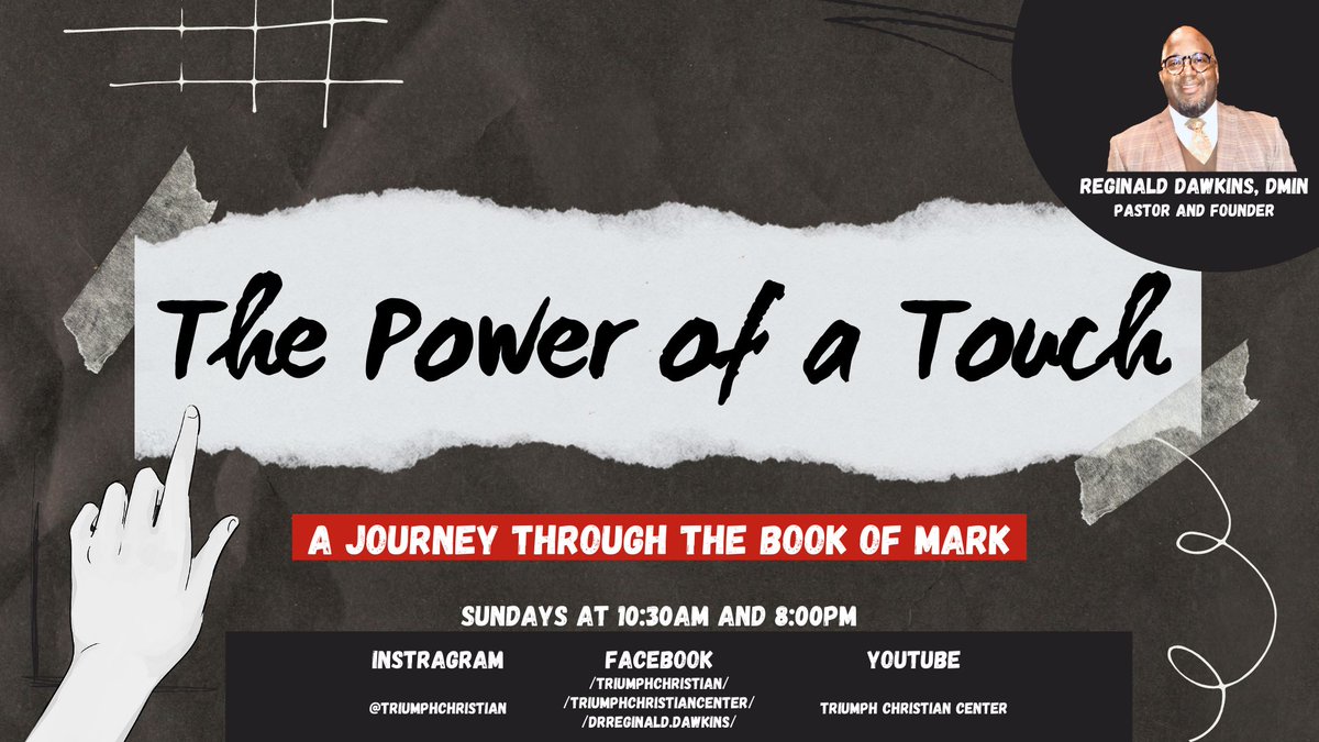 triumphccenter's tweet image. Our sermon series continues this Sunday with, "A Journey Through the Book of Mark: The Power of a Touch" with @Drdawkins! Join us HERE, on YouTube, or Instagram. Watch us Sunday at 10:30 AM AND 8:00 PM! 

#hamptonva #virginiachurch #sermonseries #bookofmark