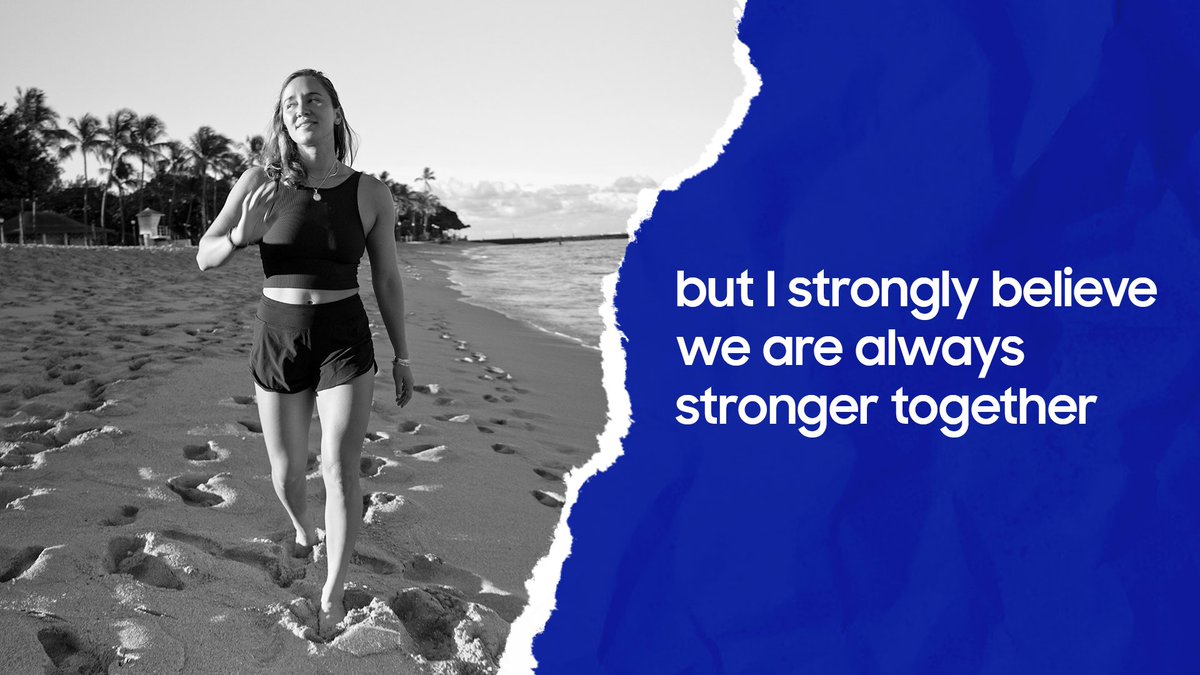 Do you want to walk with me? When I’m in the ocean, it is just me and my board, but I strongly believe we are always stronger together🌊 Click from your cell phone to walk with me in Tokyo and Tsurigasaki shealth.samsung.com/s/0ly06MCB Tokyo2020 #StrongerTogetherChallenge #Samsung #Ad