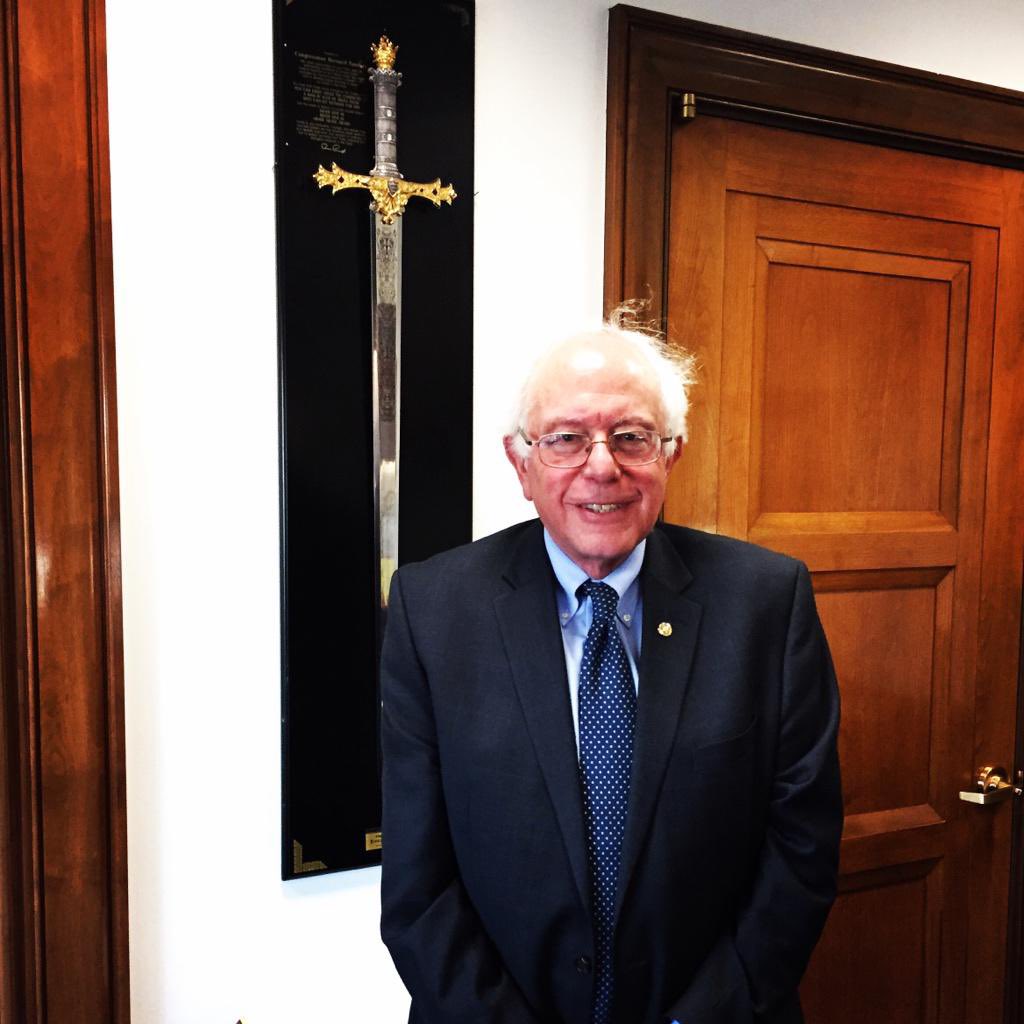  Happy birthday! Not really a meme but here is Bernie with a sword Ross Perot gave him 