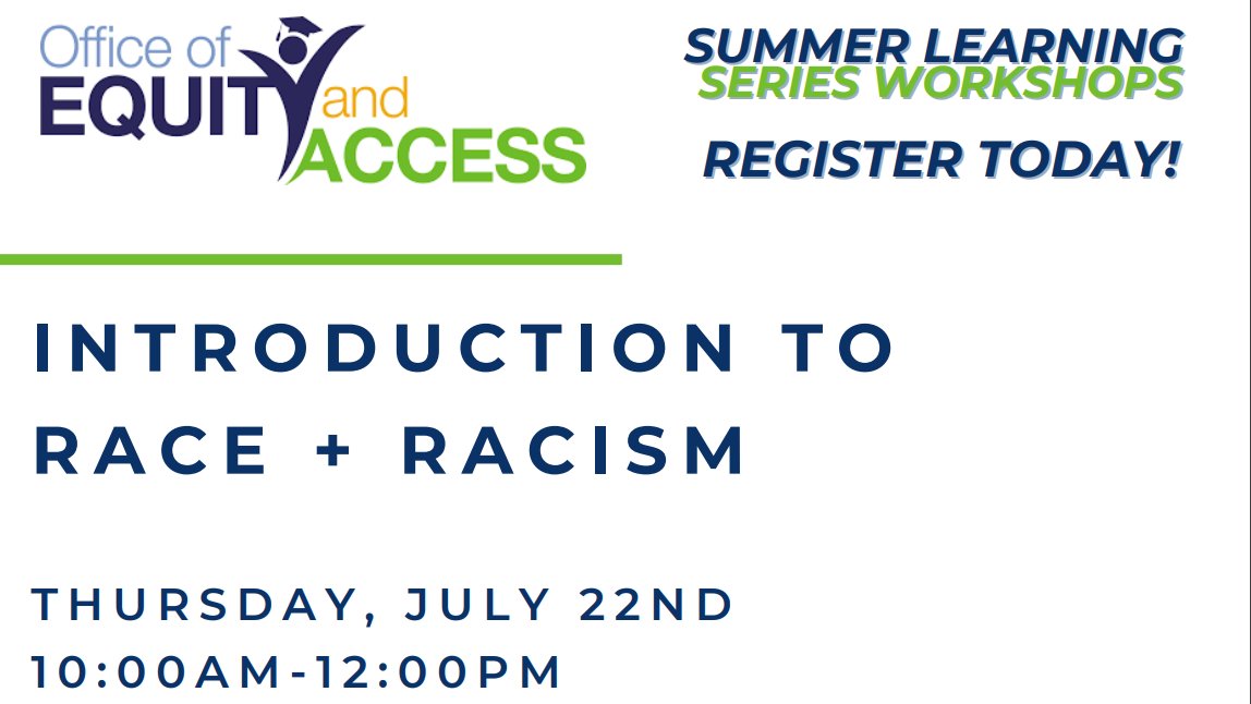 Jeremy Chan-Kraushar (@jchankraushar) on Twitter photo As part of <a href="/OEAnyc/">Office of Equity & Access NYC</a>'s Summer Learning Series Workshops, I'll be facilitating 'Intro to Race and Racism' with @SonyaHooks tomorrow. 🙌
If you're a <a href="/NYCSchools/">NYC Public Schools</a> educator & you've completed IB, registration is still open below👇!
survey.alchemer.com/s3/6389271/202… As part of <a href="/OEAnyc/">Office of Equity & Access NYC</a>'s Summer Learning Series Workshops, I'll be facilitating 'Intro to Race and Racism' with @SonyaHooks tomorrow. 🙌
If you're a <a href="/NYCSchools/">NYC Public Schools</a> educator & you've completed IB, registration is still open below👇!
survey.alchemer.com/s3/6389271/202…