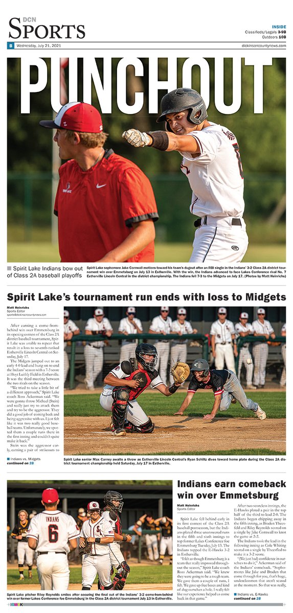 That's a good lookin' sports front by <a href="/skysebby/">Skyler Sebby</a>! And so ends the summer sports season for Dickinson County schools. Is it football season yet?

Read more: dickinsoncountynews.com
Subscribe: bit.ly/3sYsj3Q