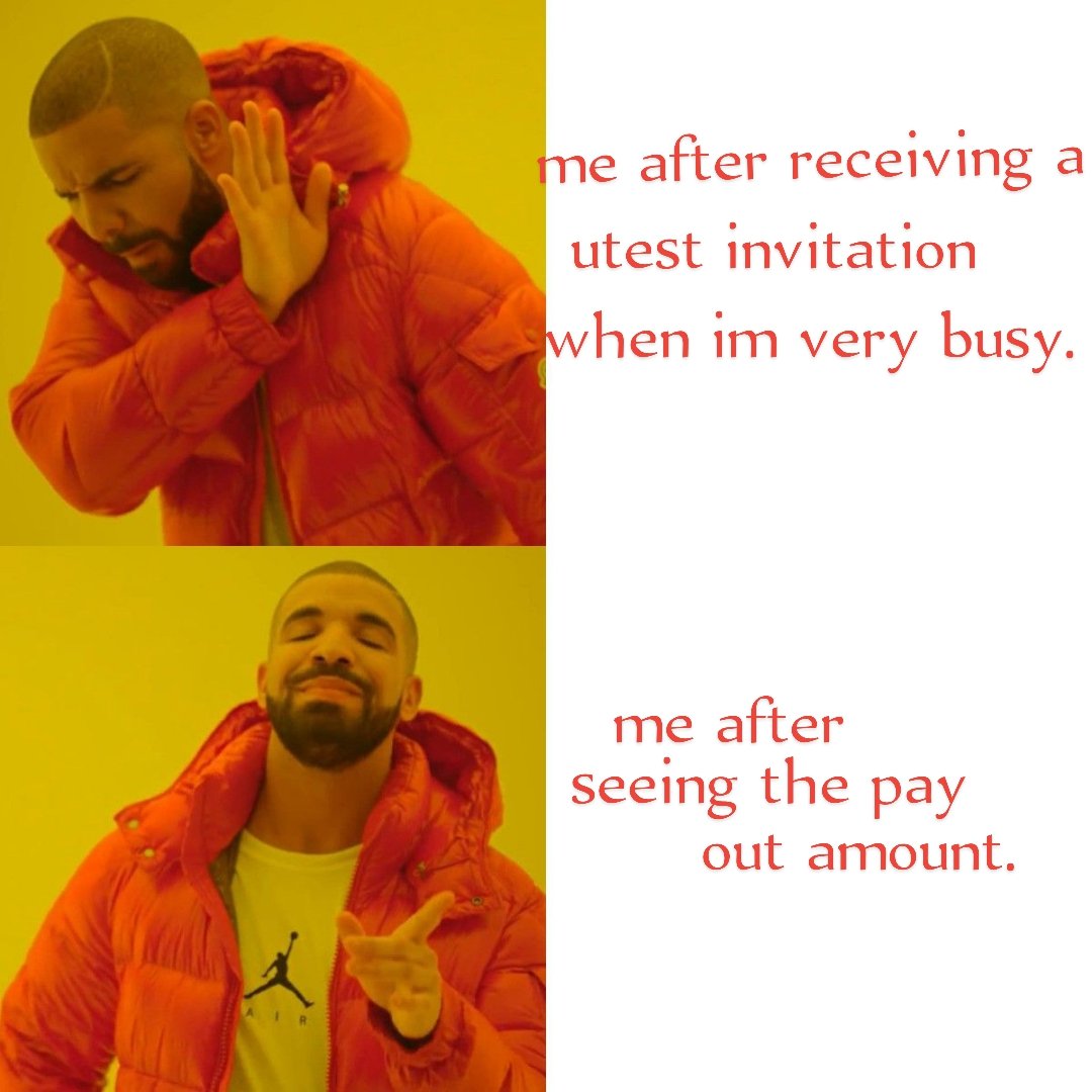 Dharling_Girl's tweet photo. This is exactly how I feel like when I get such invitations.๐ฉ๐ฉ
#UtestMemeContest @uTest https://t.co/qHmtJZQ6c3