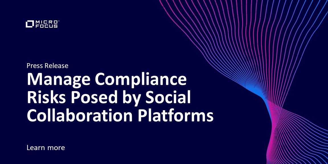MartaGeorge90's tweet photo. See how #MicroFocus empowers organizations to manage #compliance risks posed by social #collaboration platforms. The latest release of #MicroFocus Digital Safe 10 can help reduce your exposure. #archiving https://t.co/bBuc1CbVI9 #TeamMicroFocus https://t.co/6kXKRlCAPW
